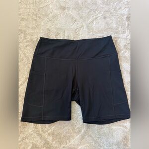 Women's Black Bike Shorts with Side Pockets